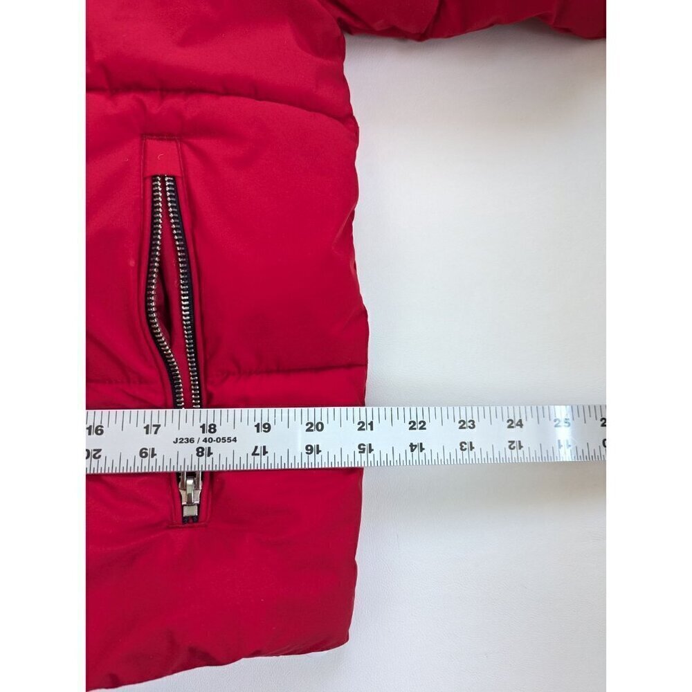 Tommy Hilfiger Tommy Jeans Cropped Women's Red Puffer Jacket Size M - Picture 11 of 15